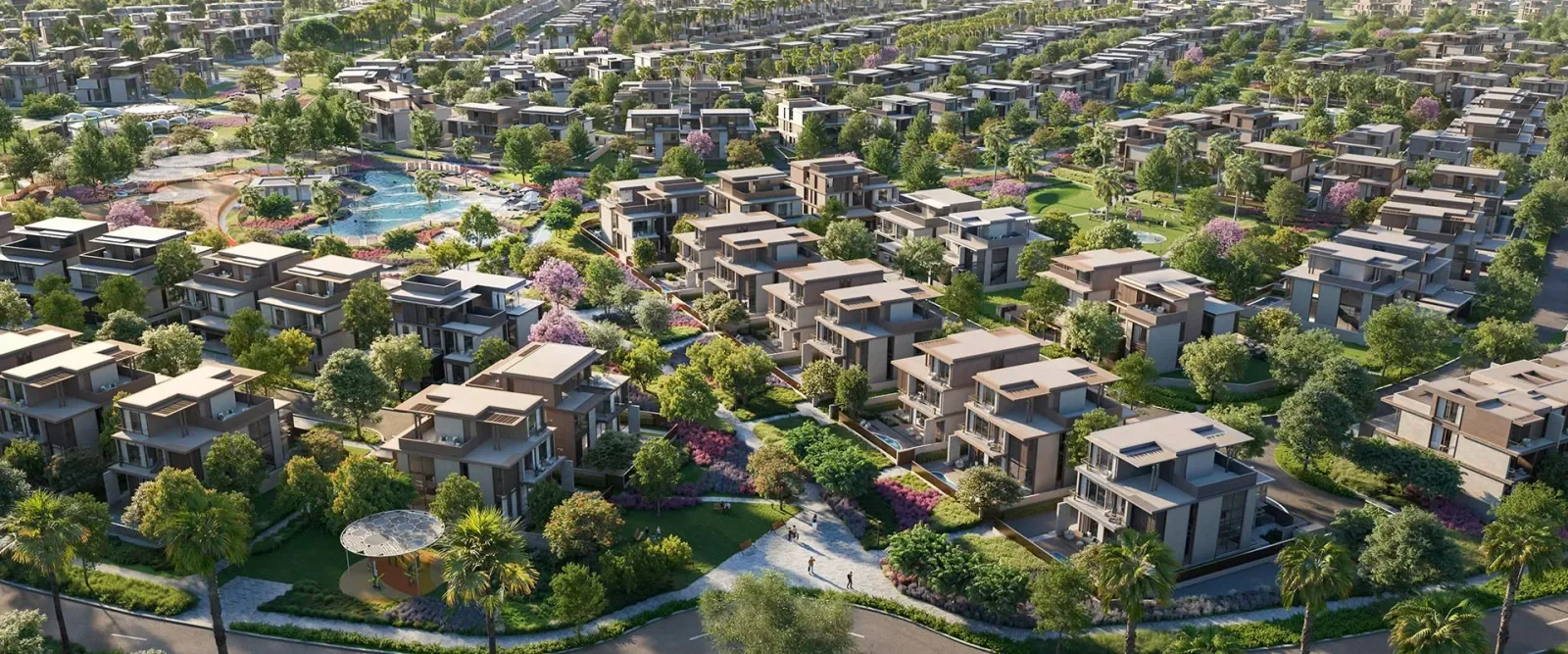 Family villa community, architectural rendering