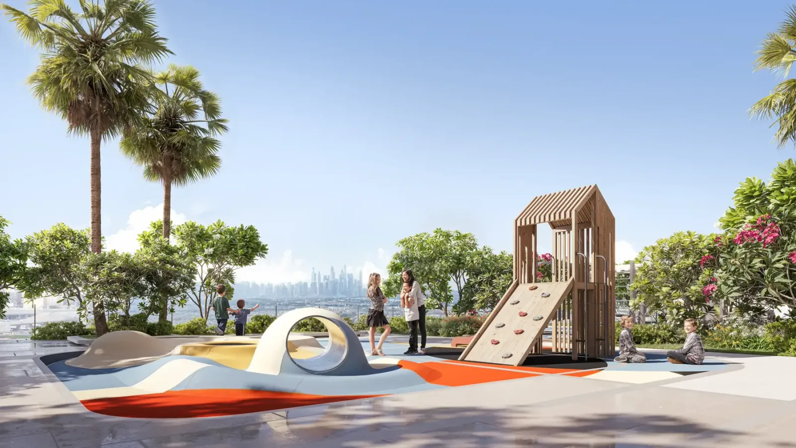 ELAR1S Sky: Children’s outdoor play area beside landscaped terraces; official developer rendering