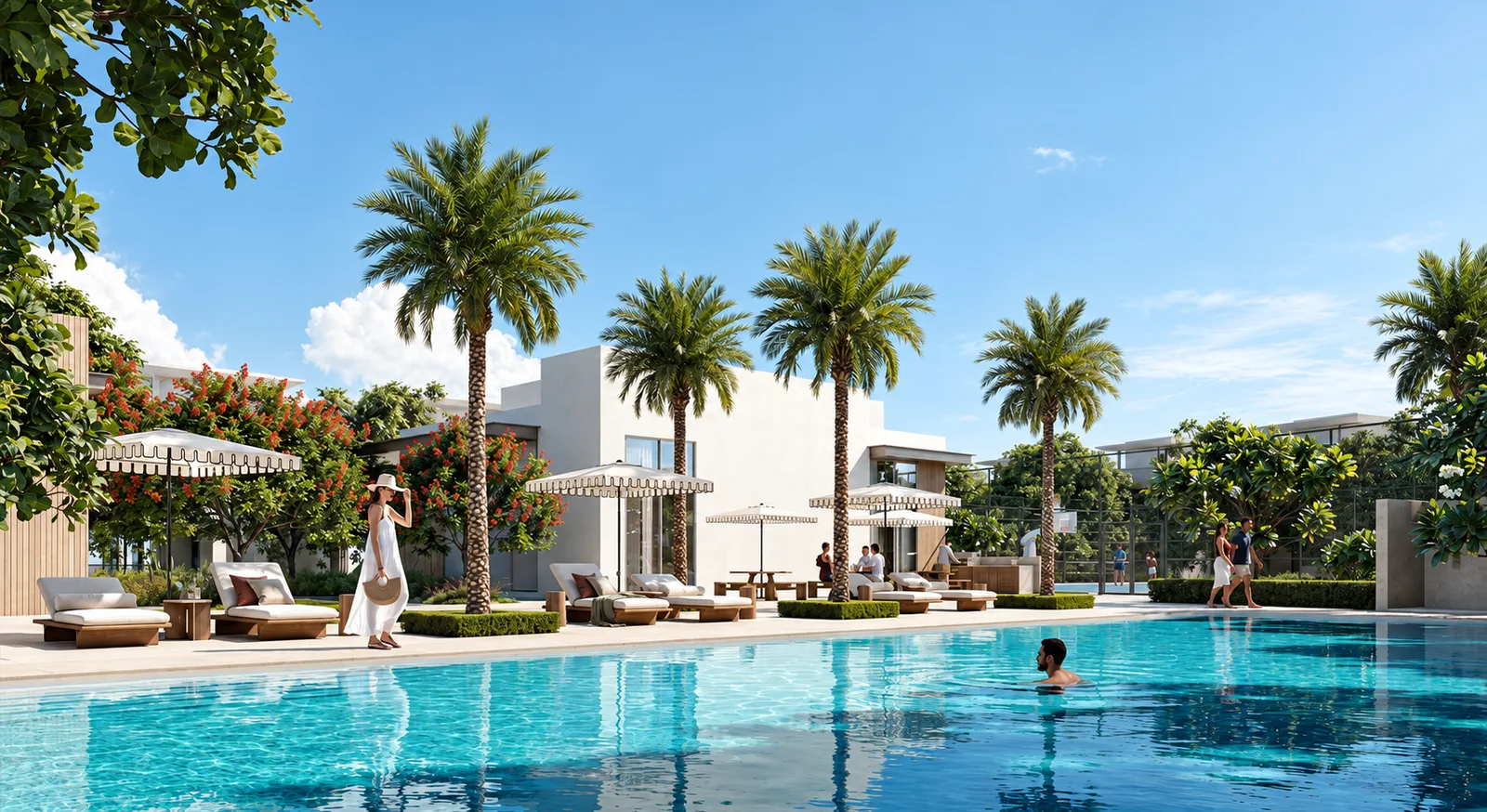 Selvara 4 landscaped residents pool beside the villas