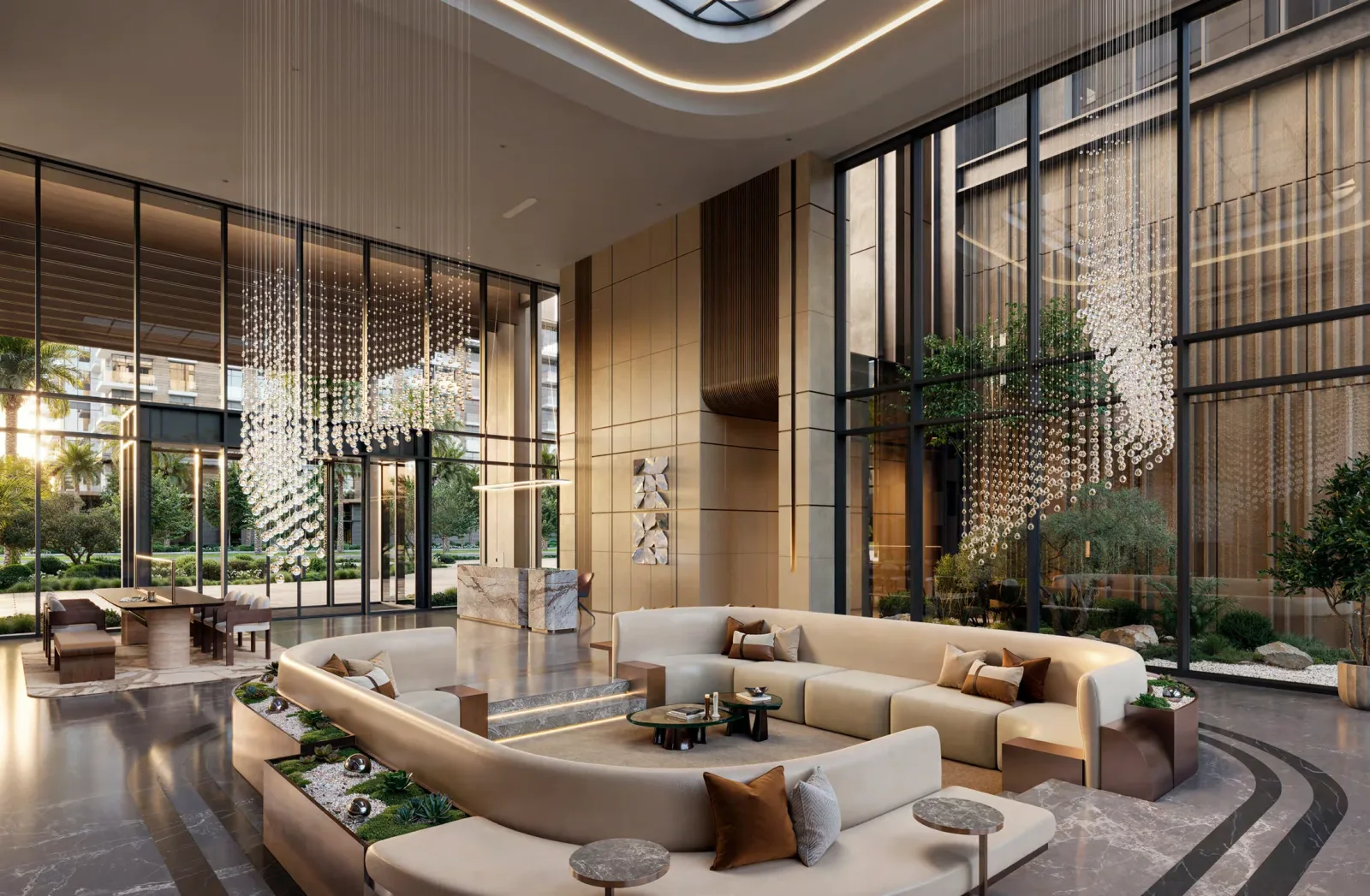 Crestlane 4 and 5 lobby; official developer rendering