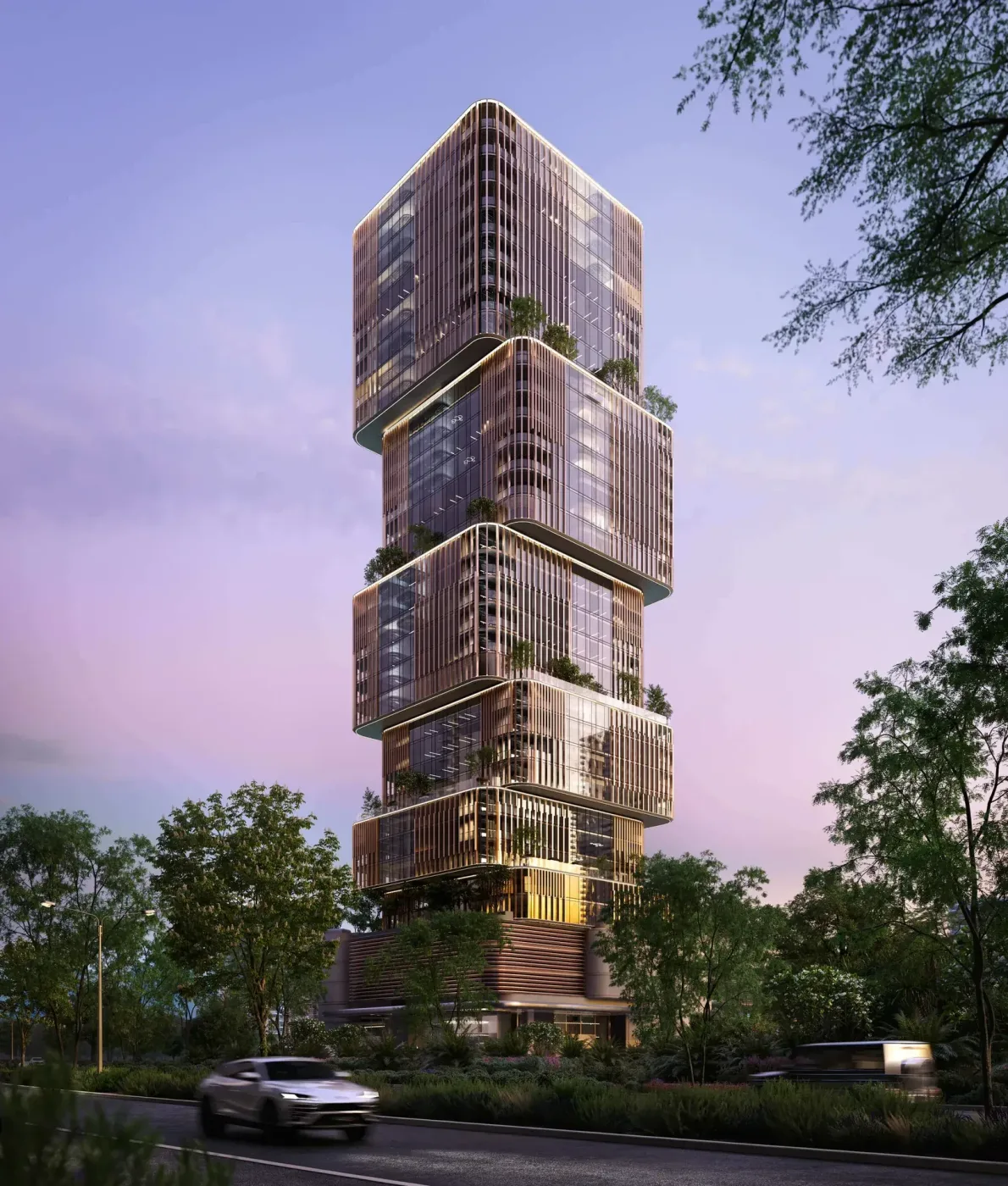 Office building, architectural rendering
