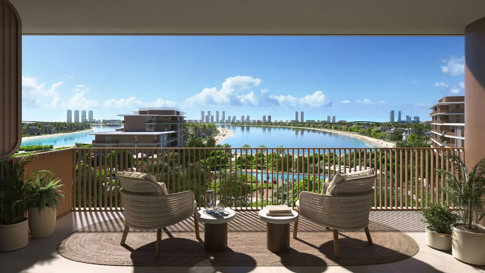 Palm Central balcony; official developer rendering