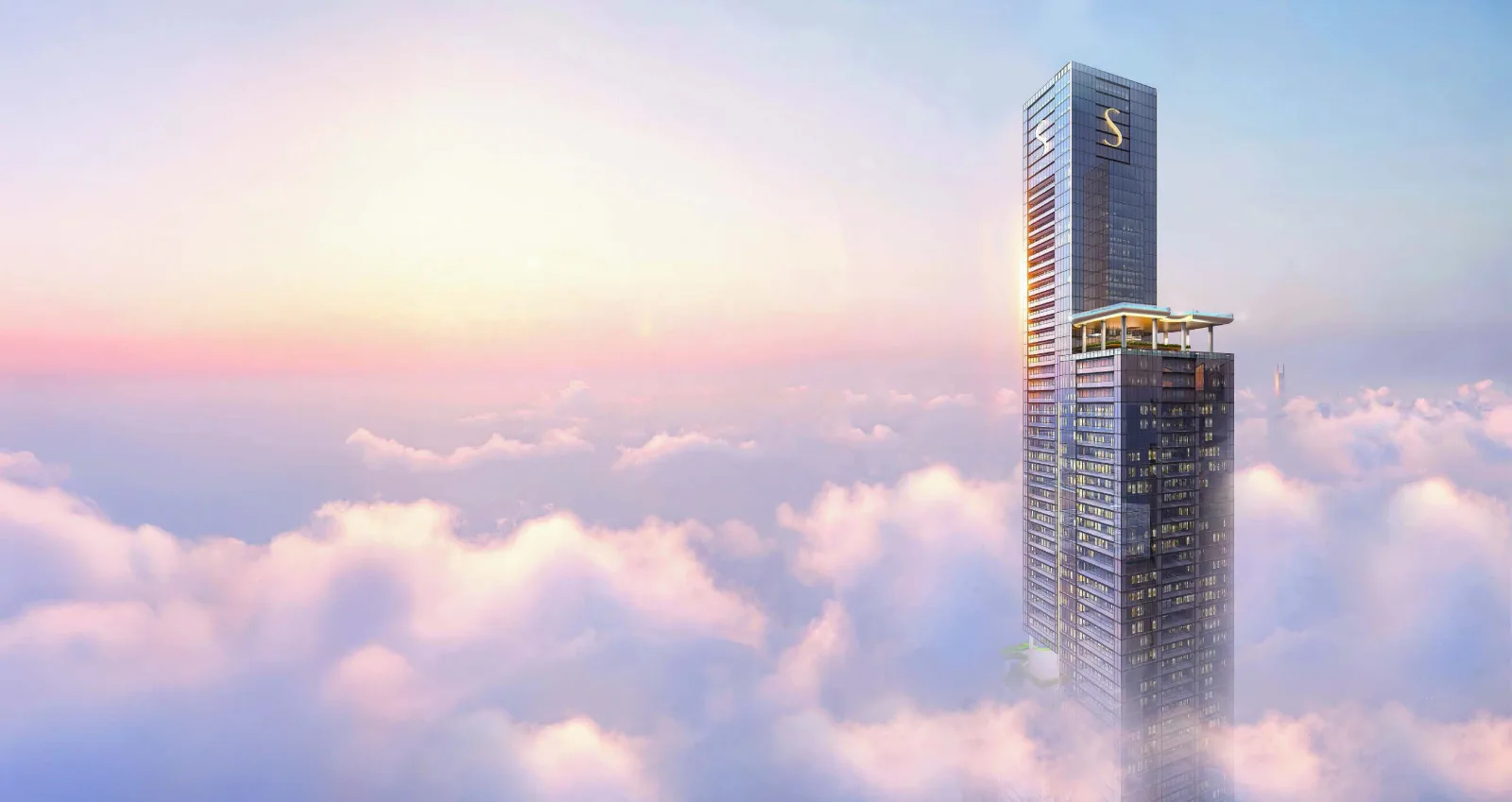 Sobha SkyParks tower rising above the clouds