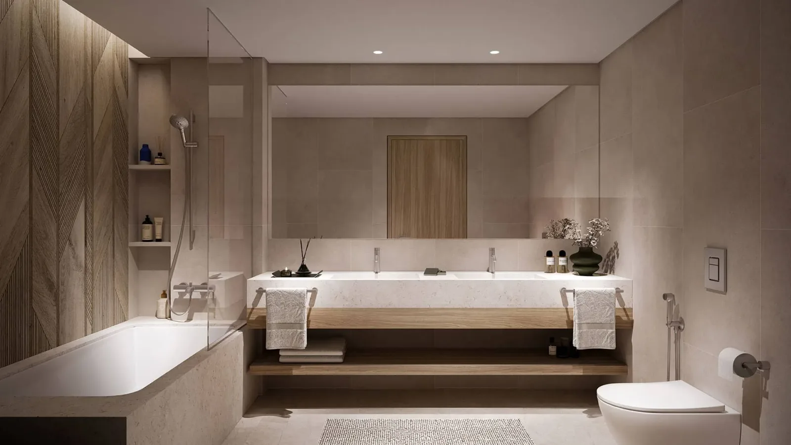 Palm Central bathroom; official developer rendering