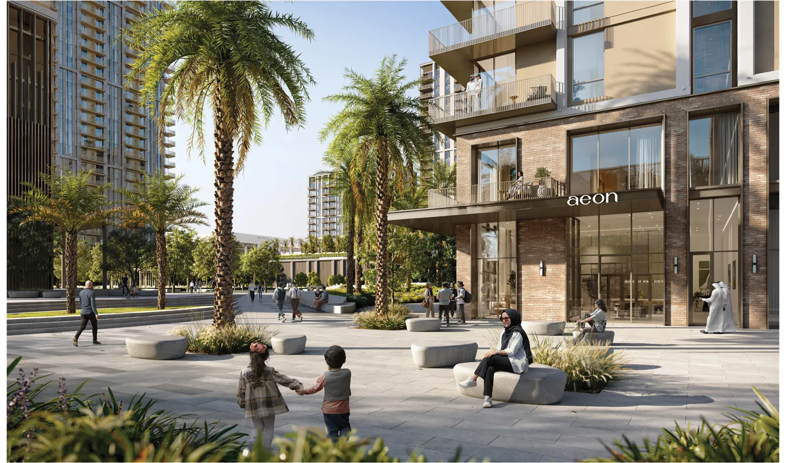 Residential community, architectural rendering