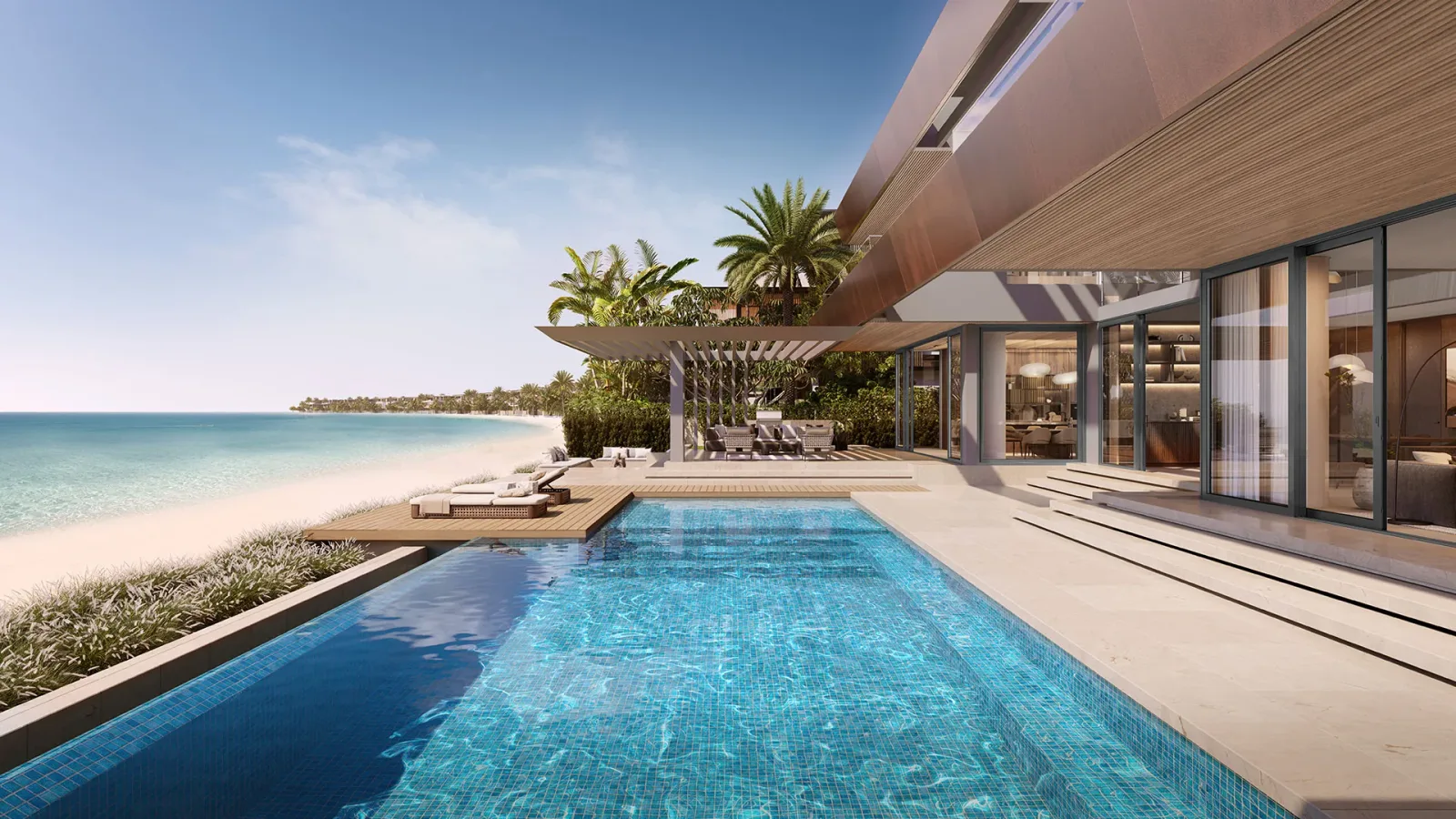 Palm Jebel Ali villa pool terrace; official developer rendering