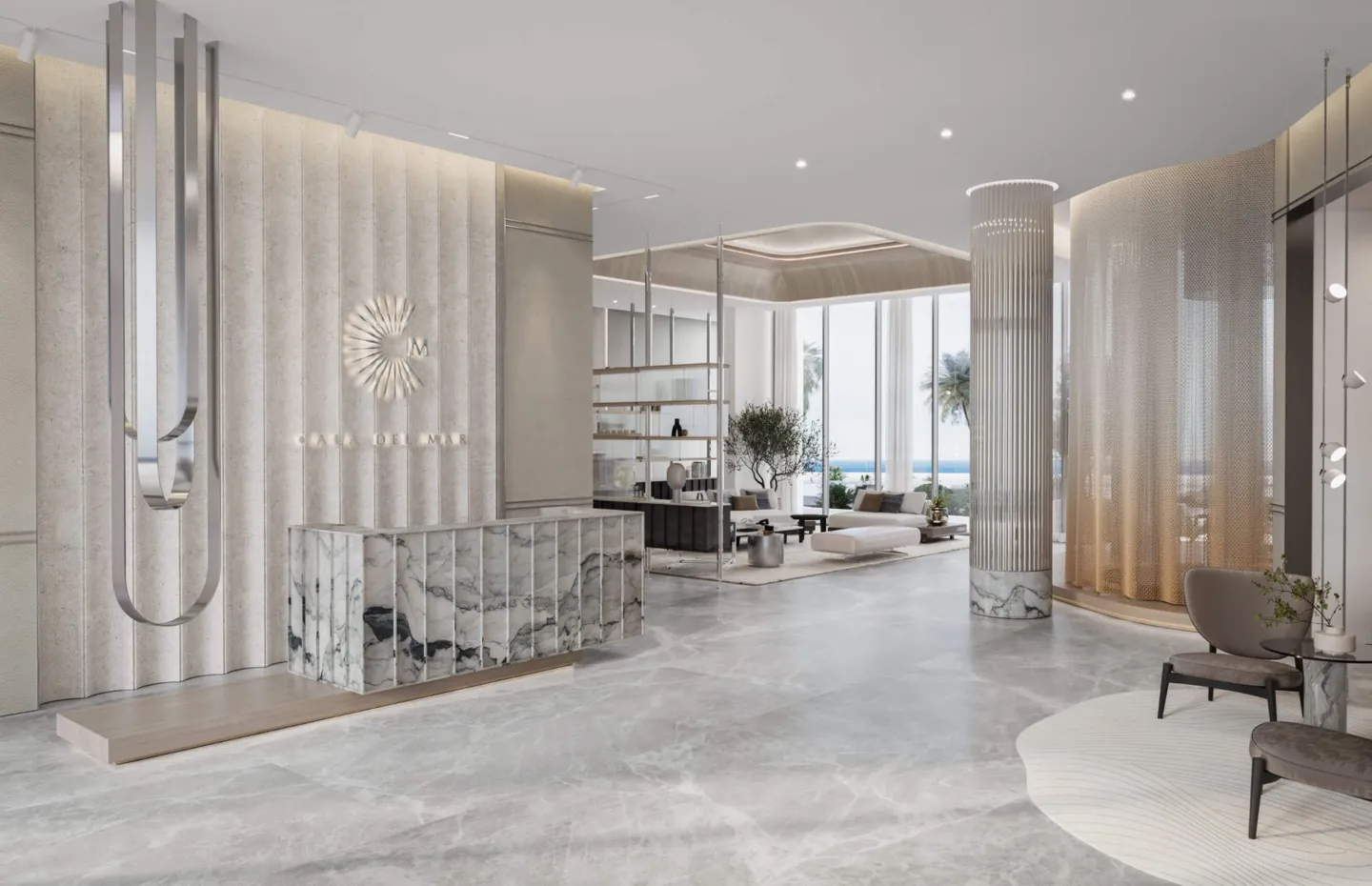 Cala Del Mar: Lobby reception at Cala Del Mar - developer rendering
