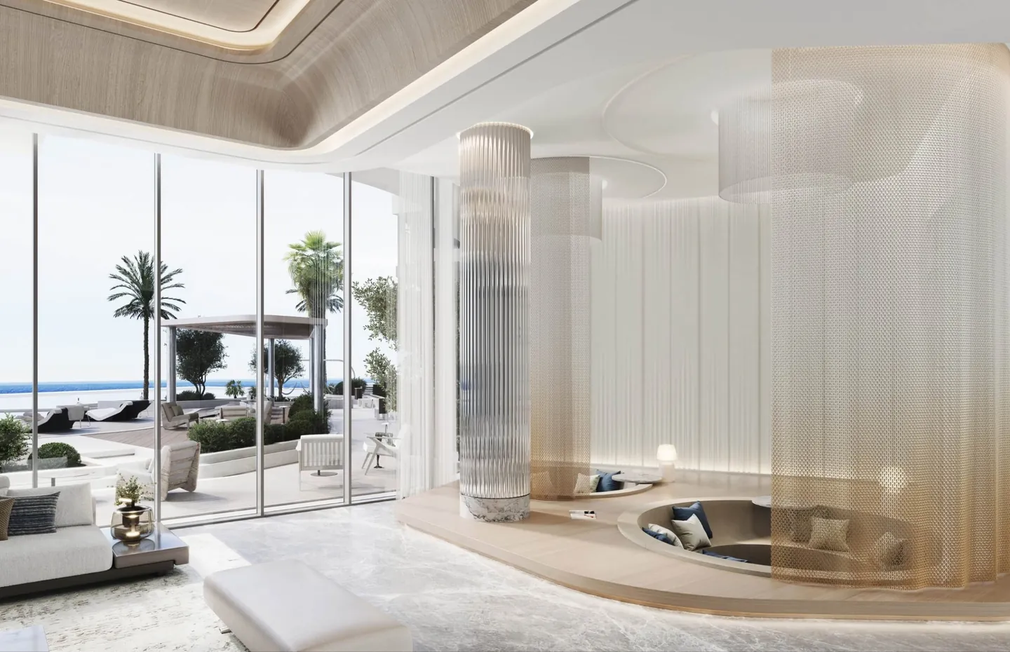 Cala Del Mar: Lobby lounge overlooking the terrace - developer rendering