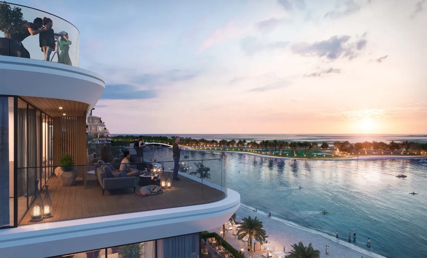 Coraline Beach Residences: Coraline balcony overlooking the water — developer rendering