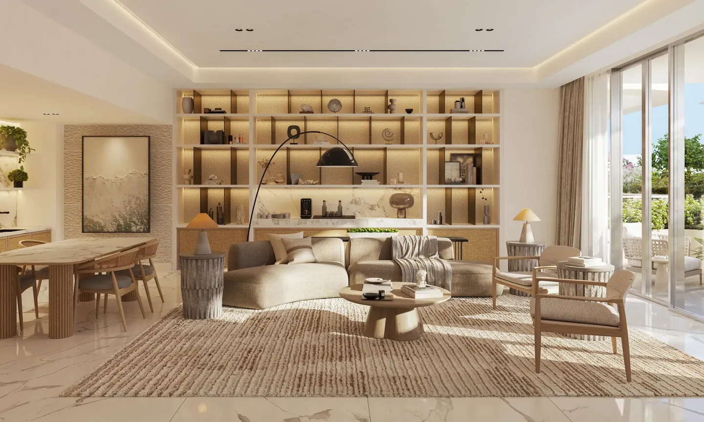 Fahid Beach Residences: Lounge interior - developer rendering