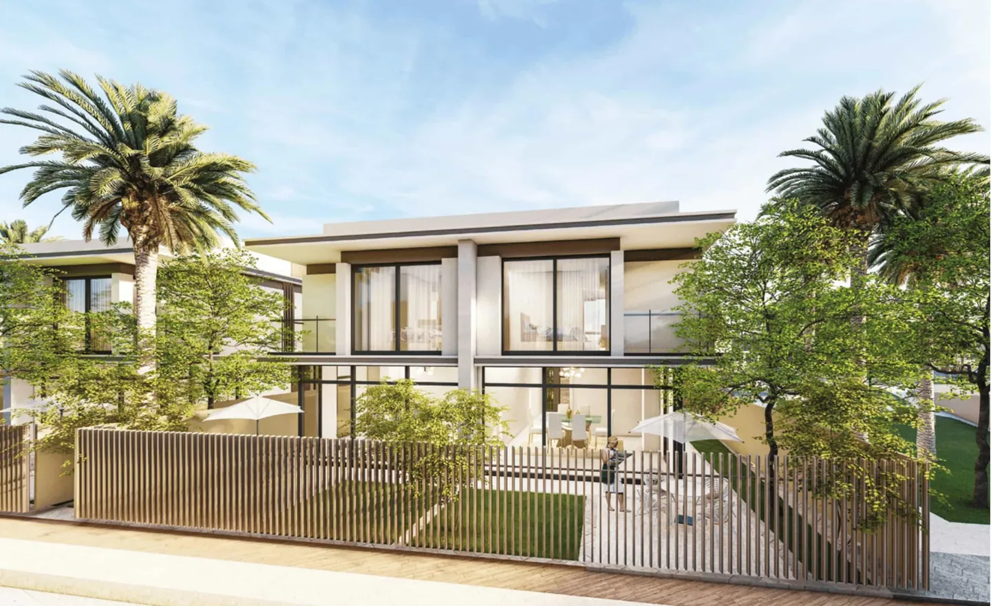 Falcon Island: Two-bedroom semi-detached villa exterior - developer rendering