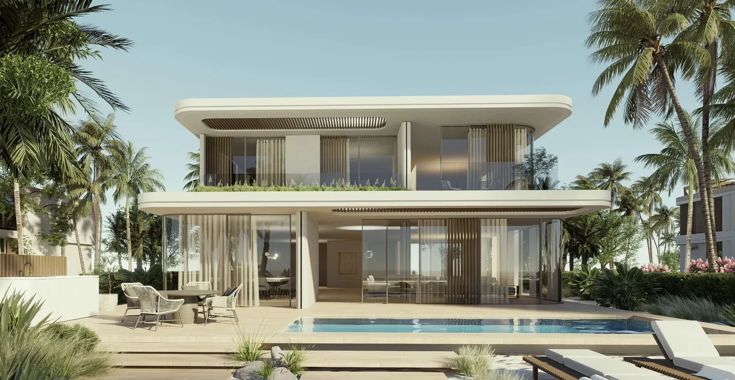 NB Collection: Type A villa garden and pool facade — developer rendering
