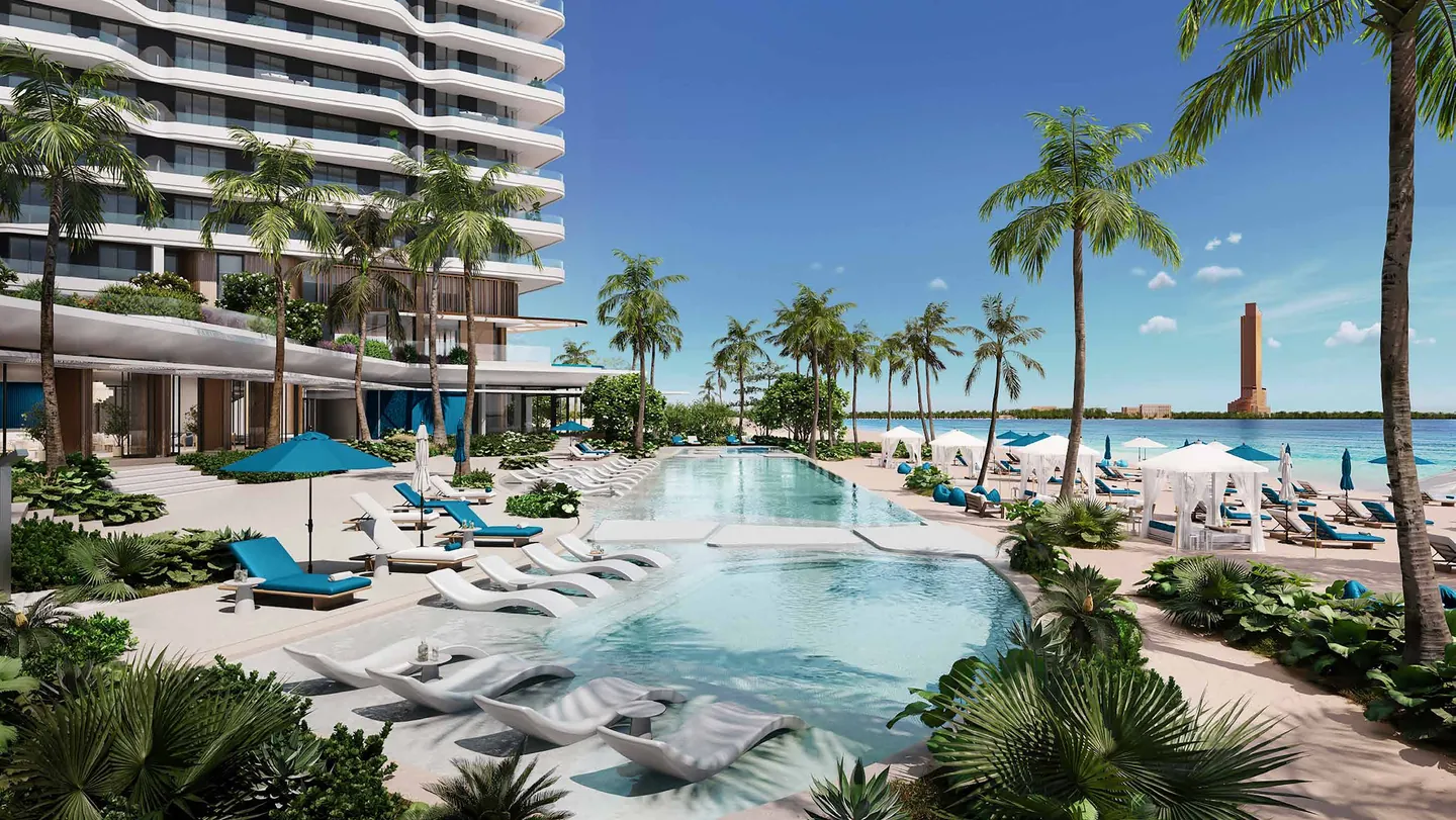 Nikki Beach Residences: Pool deck and gardens — developer rendering