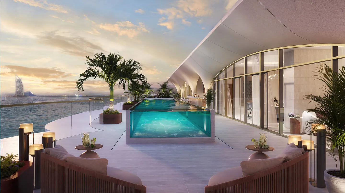 Ocean House: Private terrace pool — developer rendering
