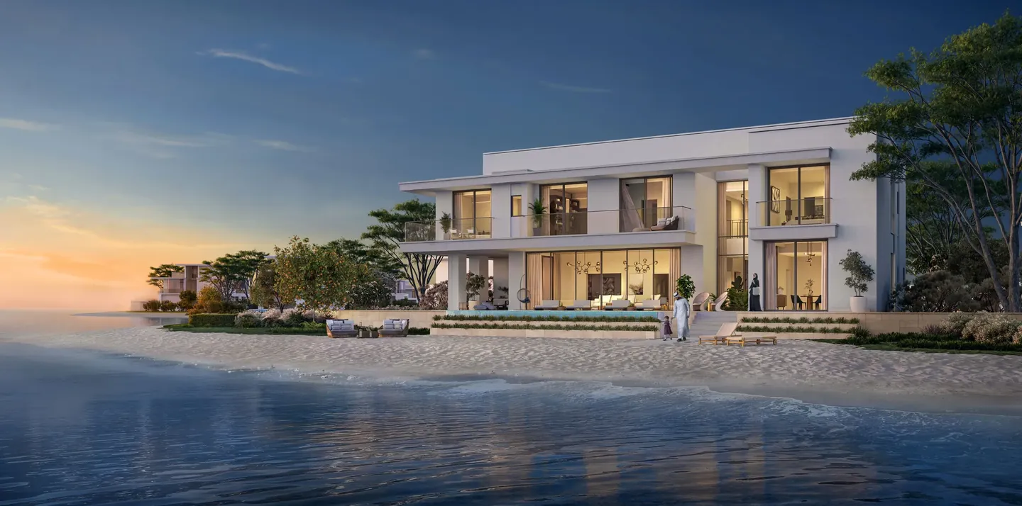 Ramhan Island villas: Sky villa waterfront facade — Phase 5 — developer rendering