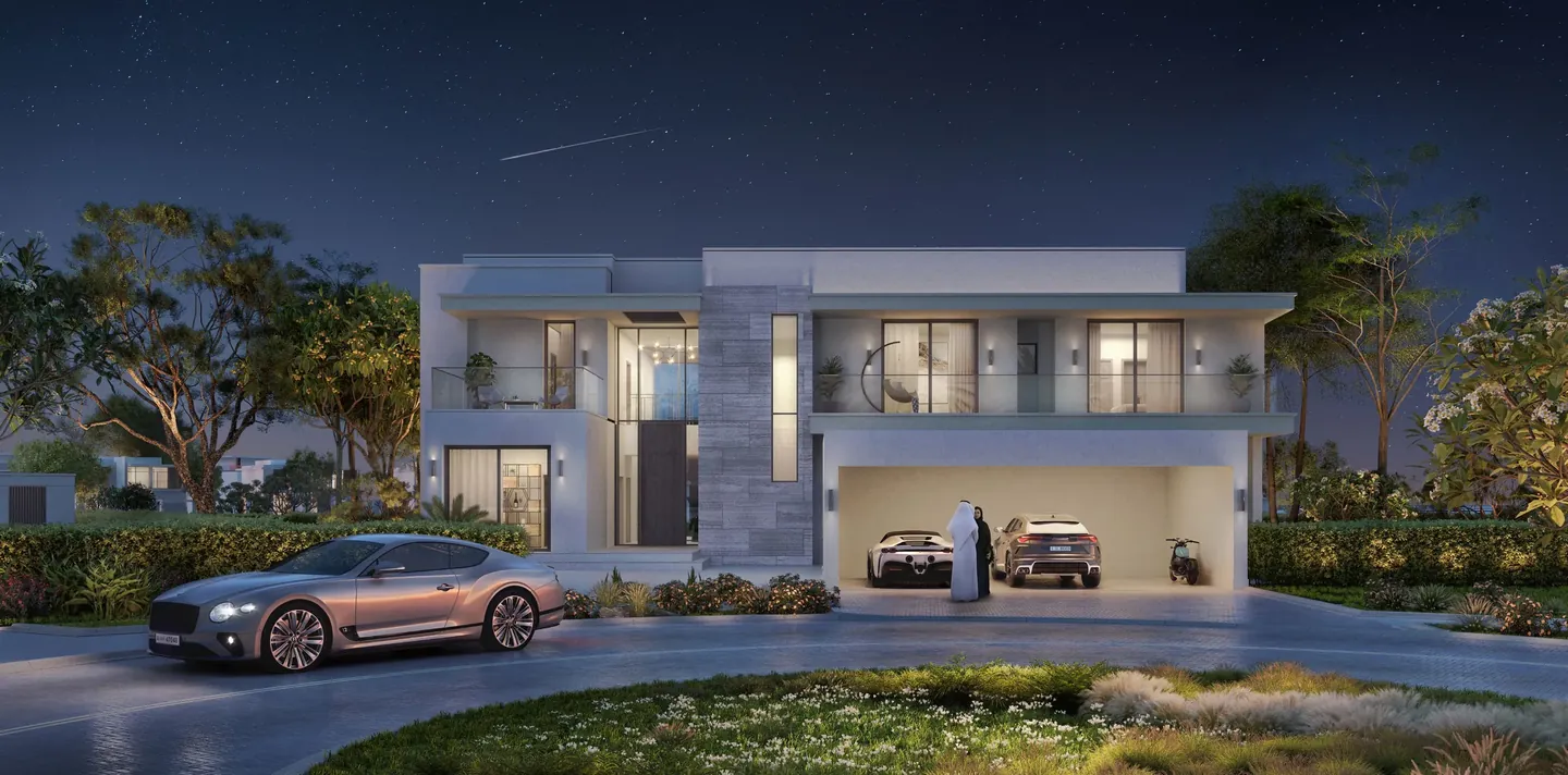 Ramhan Island villas: Sky villa entrance — Phase 5 — developer rendering