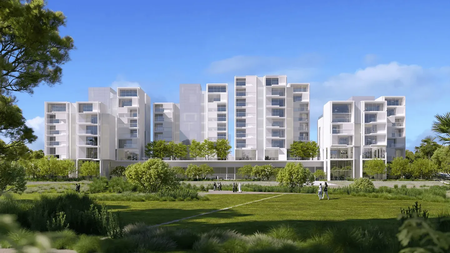 Sealine Residence: Sealine towers and landscaped frontage — developer rendering