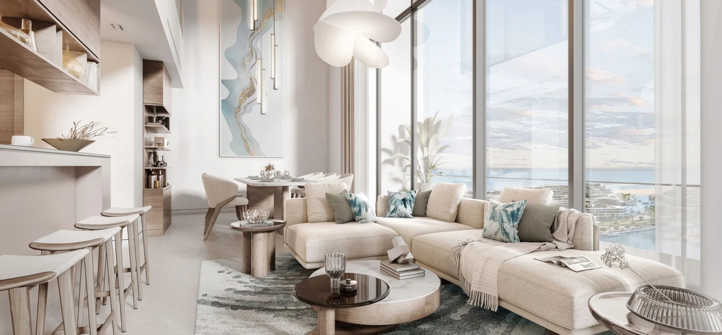Starline Beach Residences: Starline furnished duplex interior — developer rendering