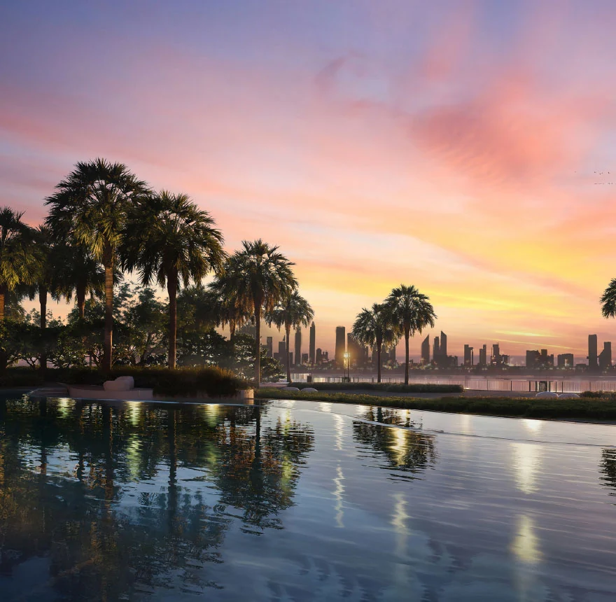 The Edit at d3 landscaped pool, official developer rendering